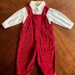 Elite by Petit Ami Corduroy Overall, Collar Shirt